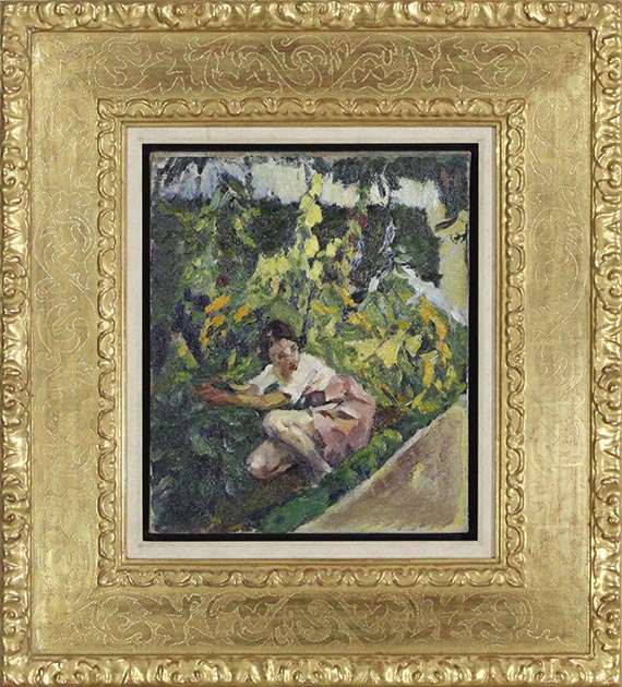 Leo Putz - Toni im Blumenbeet - Rahmenbild