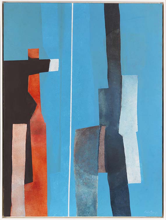 Fritz Winter - Weiß zwischen Rot und Blau - Rahmenbild