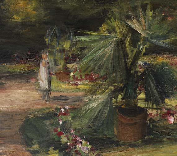 Max Liebermann - Garten mit Palme und zwei weiblichen Figuren
