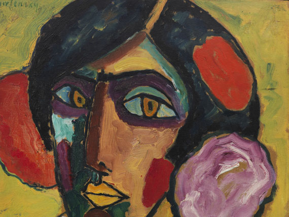 Alexej von Jawlensky - Frauenkopf mit Blumen im Haar - Weitere Abbildung