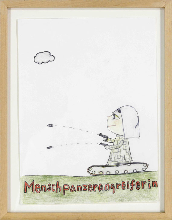 Yoshitomo Nara - Menschpanzerangreiferin - Rahmenbild