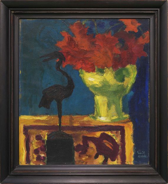 Emil Nolde - Vogel und Georginen - Rahmenbild