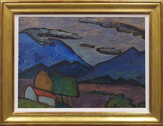 Gabriele Münter - Berglandschaft mit Haus - Rahmenbild