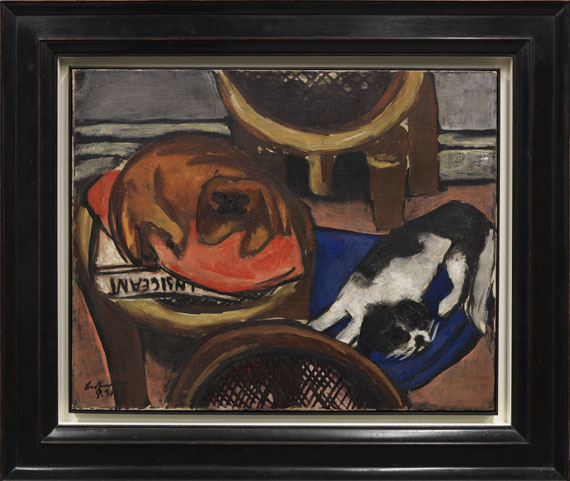 Max Beckmann - Majong und Chilly (Hunde) - Rahmenbild