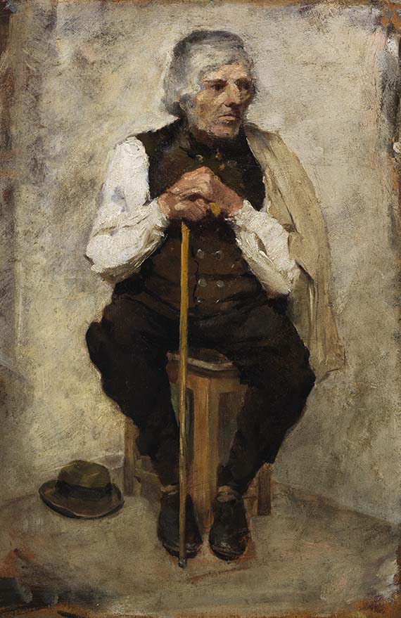 Theodor Alt - (zugeschrieben) Sitzender Mann