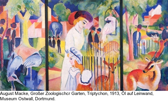 August Macke - Mädchen mit blauen Vögeln (Kind mit blauen Vögeln)