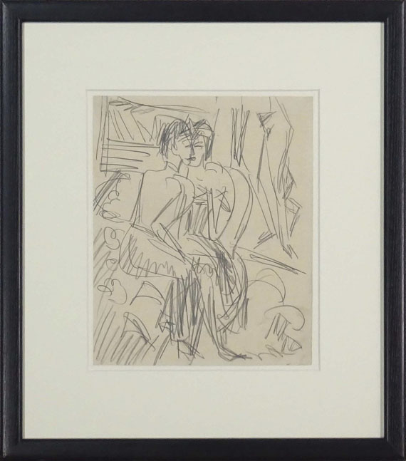 Ernst Ludwig Kirchner - Erna und Gerda im Atelier - Rahmenbild