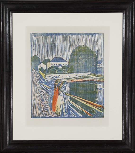 Edvard Munch - Mädchen auf der Brücke - Rahmenbild