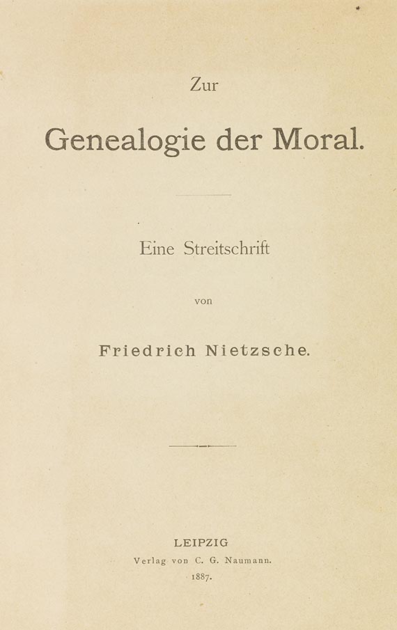 Friedrich Nietzsche - Zur Genealogie der Moral