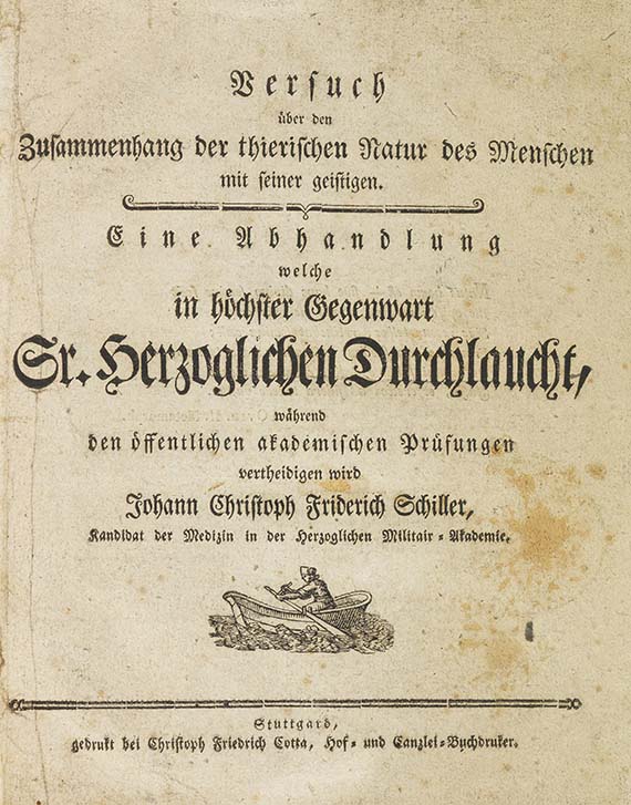 Friedrich Schiller - Versuch über den Zusammenhang der thierischen Natur des Menschen mit seiner geistigen. 1 Beigabe