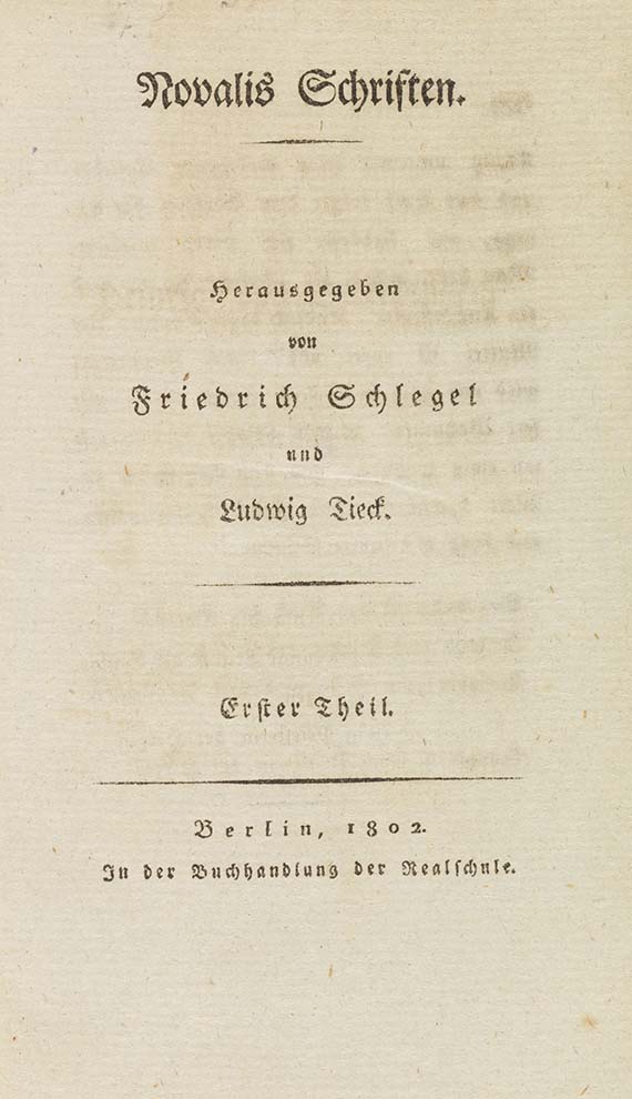  Novalis - Schriften. 2 Bände