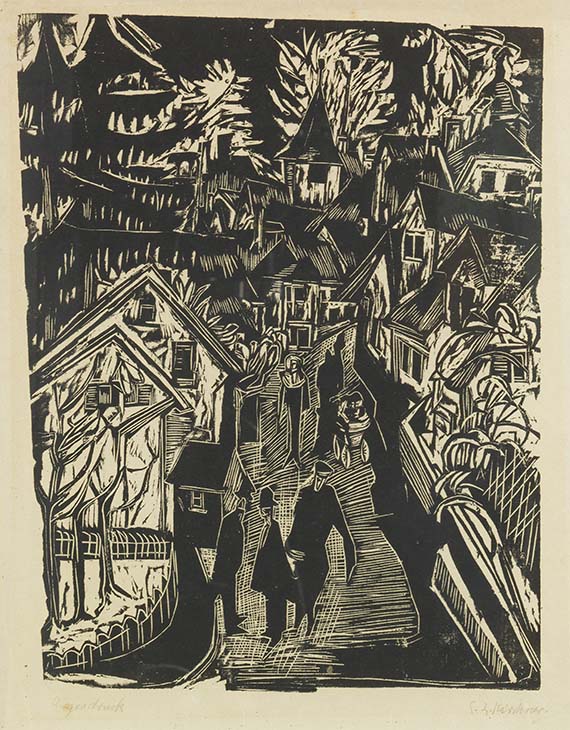 Ernst Ludwig Kirchner - Alte Gasse in Königstein (Eigendruck)