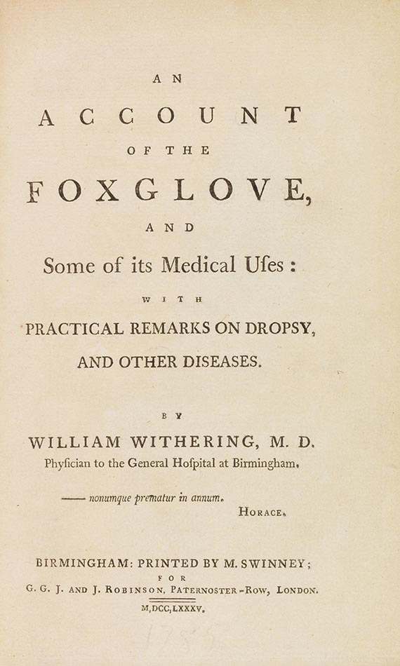 William Withering - An account of the foxglove - Weitere Abbildung