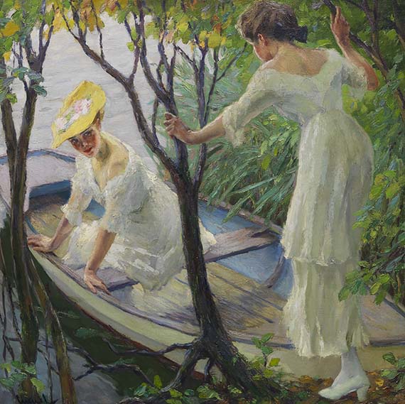 Edward Cucuel - Zwei Damen im Kahn