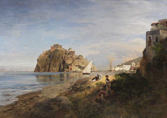 Oswald Achenbach - Ischia mit Blick auf das Castello Aragonese