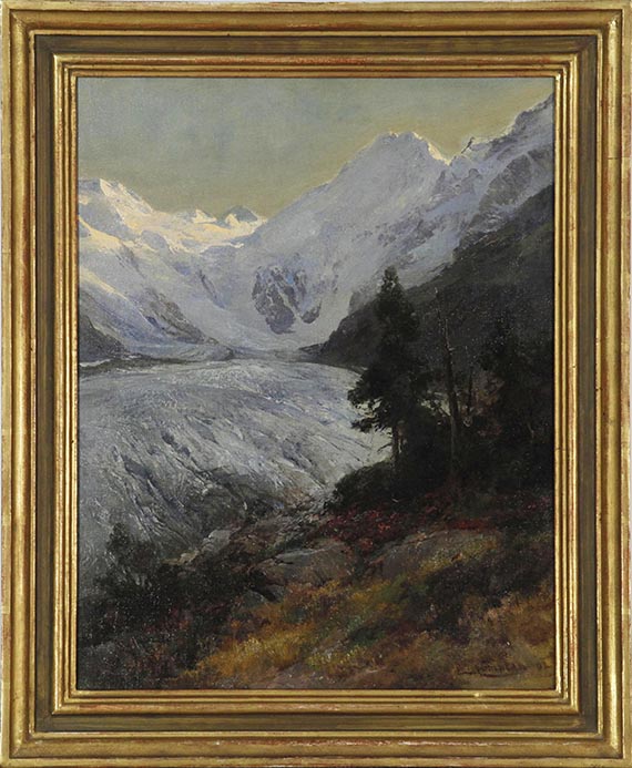 Edward Theodore Compton - Am Morteratschgletscher - Rahmenbild