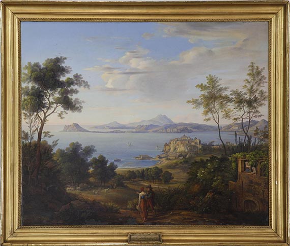 Johann Joachim Faber - Die Bucht von Pozzuoli bei Neapel - Rahmenbild