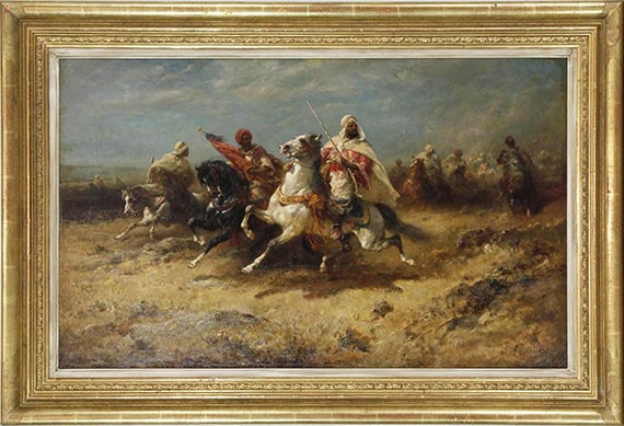 Adolf Schreyer - Arabische Reiter - Rahmenbild