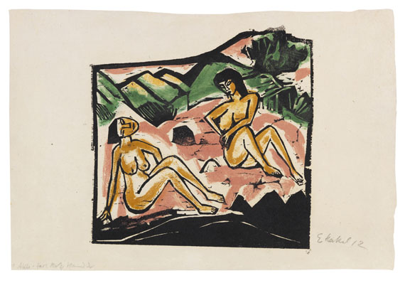 Erich Heckel - Zwei sitzende Frauen