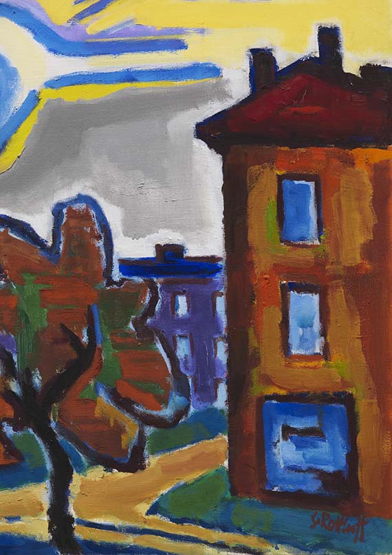 Karl Schmidt-Rottluff - Sonne über Häusern - Weitere Abbildung