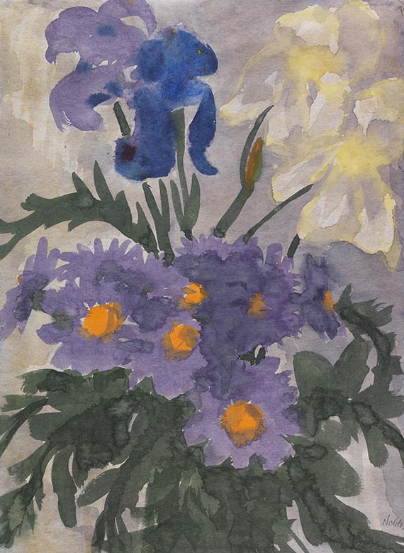 Emil Nolde - Iris und Chrysanthemen