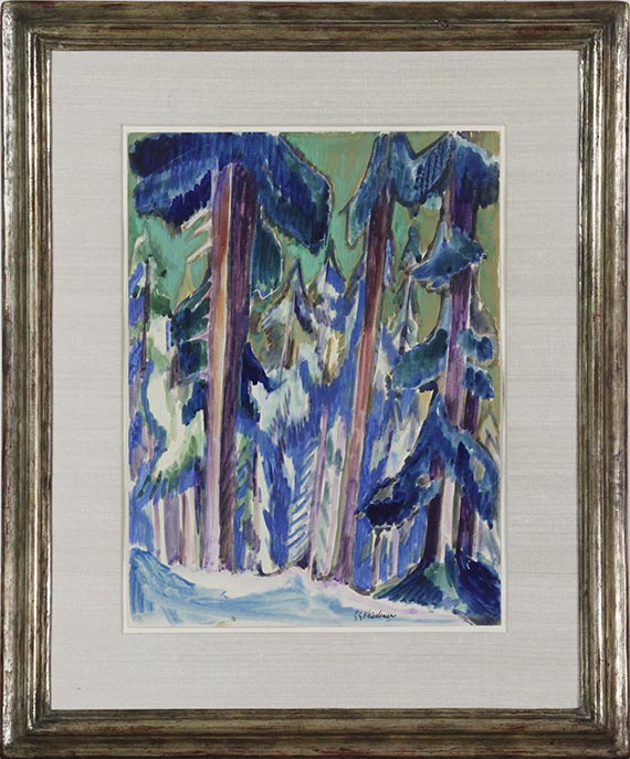 Ernst Ludwig Kirchner - Bergtannen im Winter - Rahmenbild