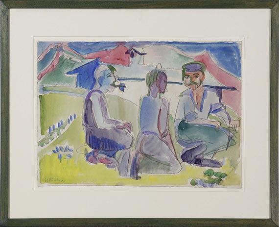 Ernst Ludwig Kirchner - Sitzende Bauern (Lagernde Bauern) - Rahmenbild