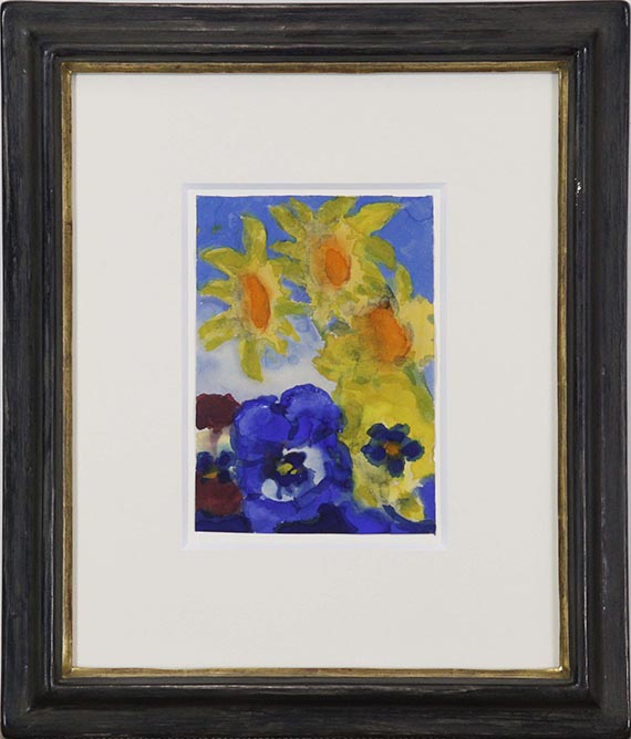 Emil Nolde - Dahlienblüten und Stiefmütterchen - Rahmenbild