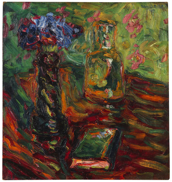 Karl Schmidt-Rottluff - Stillleben mit Rosen und Karaffe