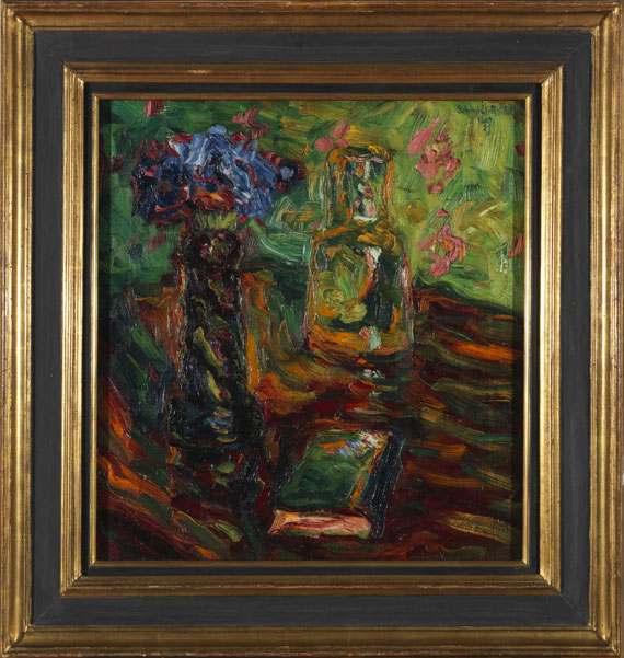 Karl Schmidt-Rottluff - Stillleben mit Rosen und Karaffe - Rahmenbild