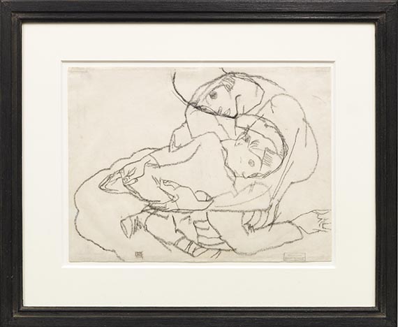 Egon Schiele - Paar in Umarmung - Rahmenbild