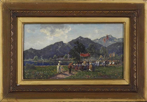 Joseph Wopfner - Prozession am Walchensee - Rahmenbild