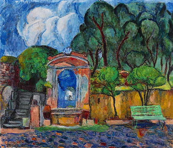 Hans Purrmann - Barockbrunnen im Hof der Villa Le Lagore