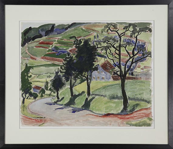 Erich Heckel - Straße in der Landschaft - Rahmenbild