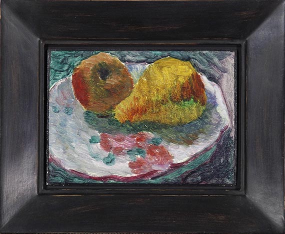 Alexej von Jawlensky - Stillleben mit Fayenceteller und Früchten - Rahmenbild