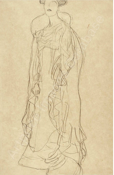 Studie für das bildnis adele bloch bauer I, stehend nach links im dreiviertelprofil (Study for ´portrait of Adele Bloch...