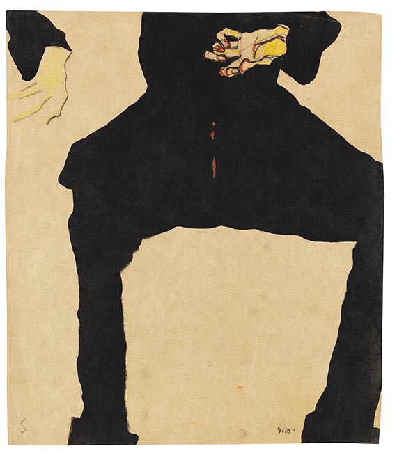 Egon Schiele - Studie eines sitzenden Mannes (Max Oppenheimer)