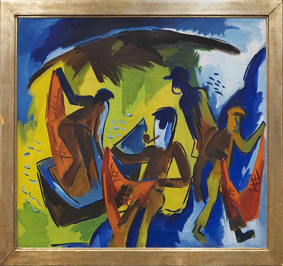 Karl Schmidt-Rottluff - Fischer mit Netzen - Rahmenbild