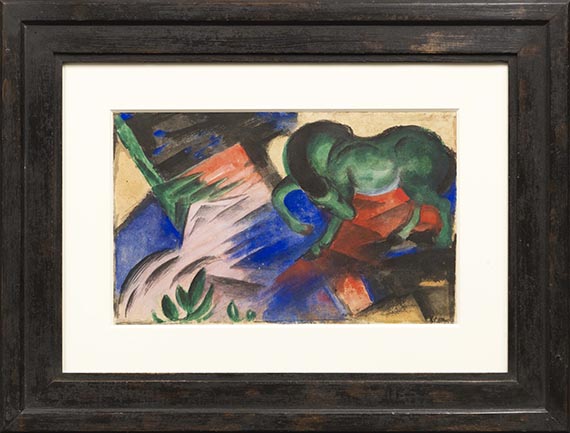 Franz Marc - Grünes Pferd - Rahmenbild