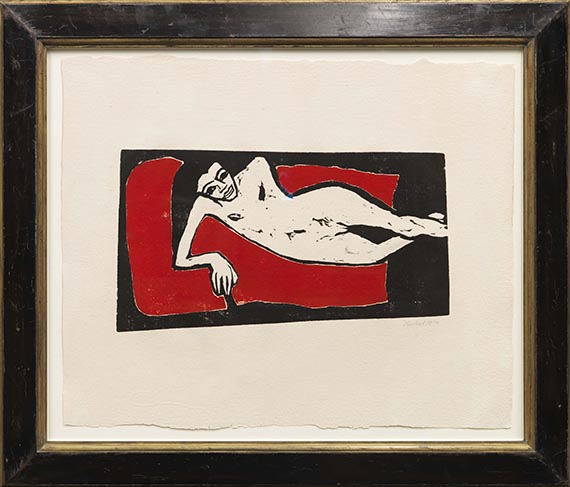 Erich Heckel - Fränzi liegend - Rahmenbild