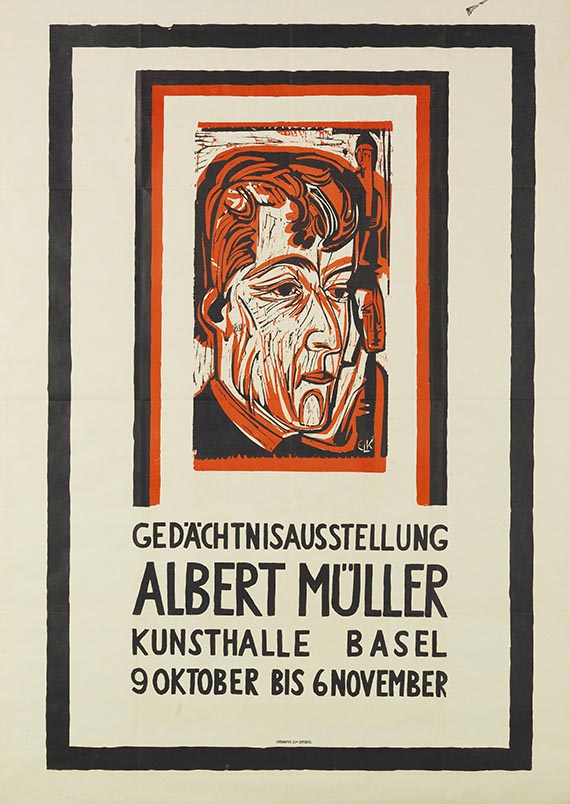 Ernst Ludwig Kirchner - Plakat Gedächtnisausstellung Albert Müller