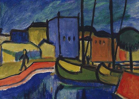 Erich Heckel - Vor gelbem Tuch 1908 / Schiffe im Kanal 1912 - Weitere Abbildung