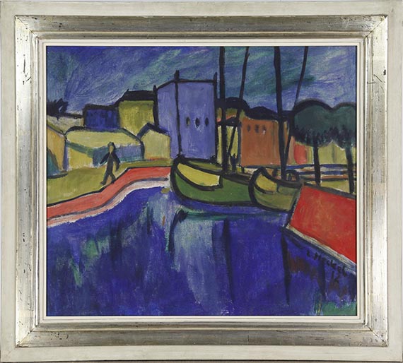 Erich Heckel - Vor gelbem Tuch 1908 / Schiffe im Kanal 1912 - Rahmenbild