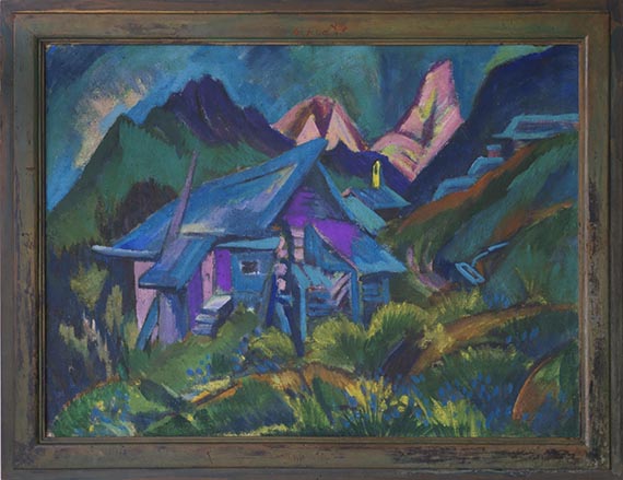 Ernst Ludwig Kirchner - Alphütten und Tinzenhorn - Rahmenbild