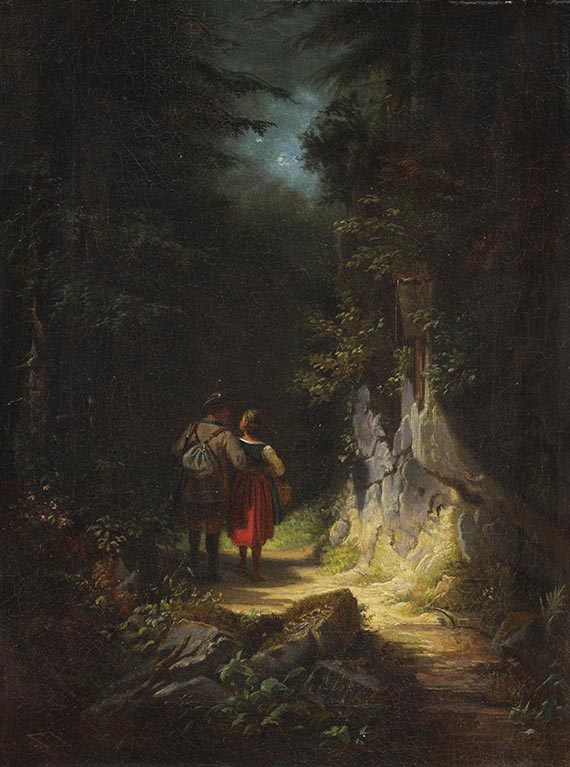 Carl Spitzweg - Jäger mit Mädchen (Der verliebte Jäger)