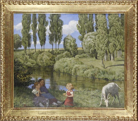 Hans Thoma - Am Stillen Bach - Rahmenbild