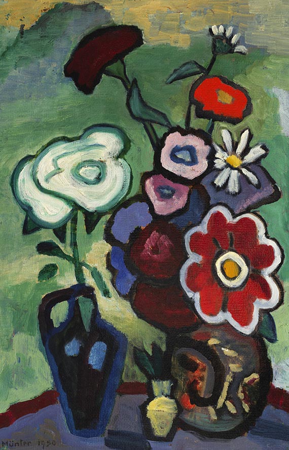 Gabriele Münter - Blumen mit weißer Rose II