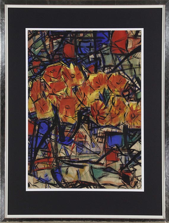 Christian Rohlfs - Rote Blumen in Vase - Rahmenbild