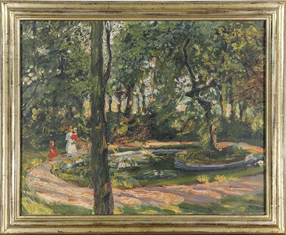 Max Slevogt - Kinder am Weiher (Garten in Godramstein) - Rahmenbild