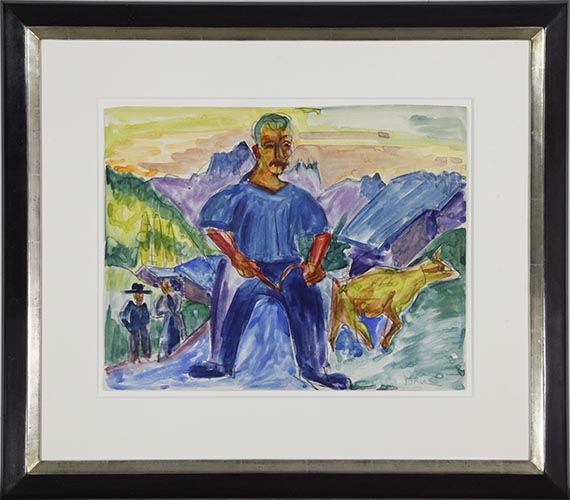 Ernst Ludwig Kirchner - Kuh und Treiber - Rahmenbild